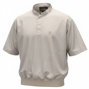 ZERO Restriction Golf Outerwear Mens Short Sleeve Pullover Jacket L Cream Ivory